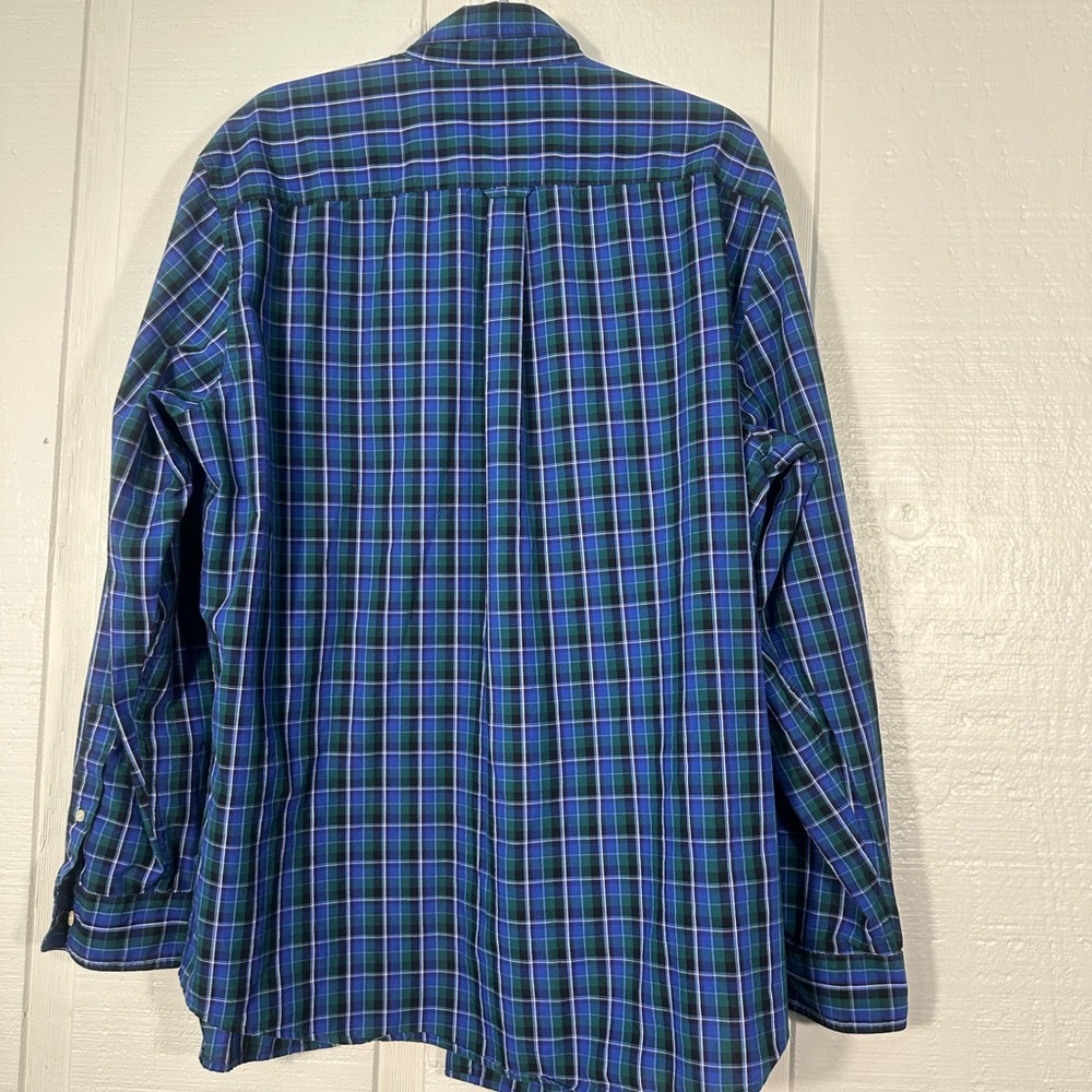 Chaps Shirt Mens Blue Green Plaid Size XXL EUC - Picture 6 of 7